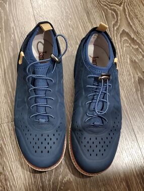 Jambu Navy Perforated Men's Leather Casual Shoes